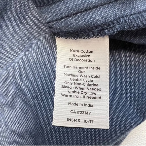 Talbots Womens A Line Skirt Blue Mini Scalloped 100% Cotton Zip Petites 2P NEW - Picture 3 of 3